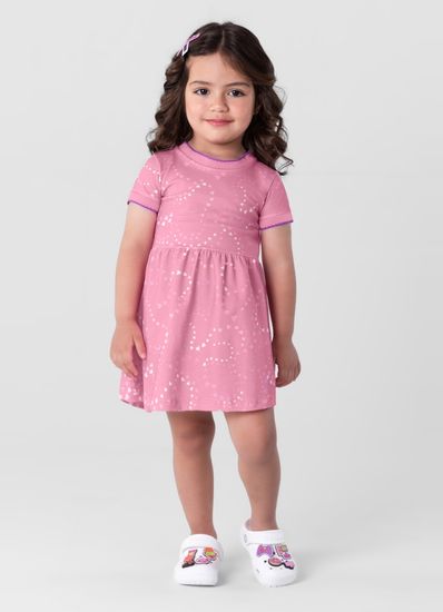 Vestido infantil menina estampado em cotton Brandili - 1