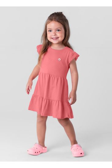 Vestido infantil menina em malha maquinetada Brandili - 1