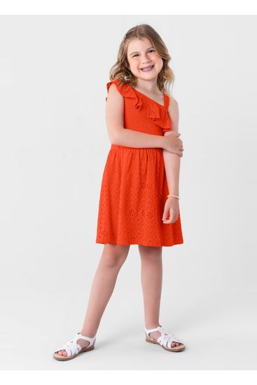Vestido infantil menina com babado Brandili - 4