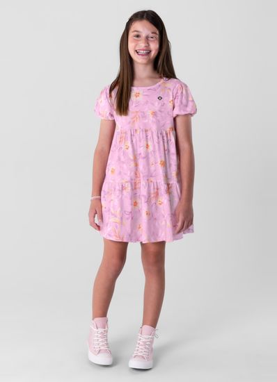 Vestido infantil menina em malha estampado Brandili - 10