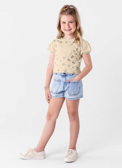 Blusa cropped infantil menina em malha Brandili - 10