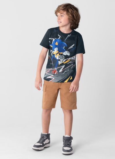 Camiseta Sonic infantil unissex Brandili - 10