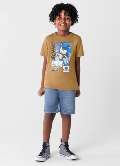 Camiseta Sonic infantil unissex Brandili - 4