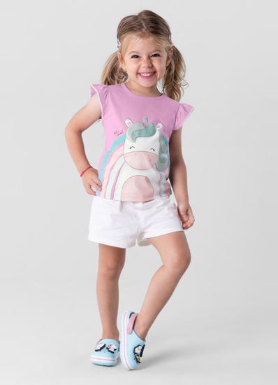 Blusa infantil menina em malha Brandili - 1