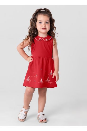 Vestido infantil menina em cotton Mundi - 1