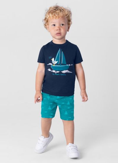 Conjunto infantil menino com camiseta e bermuda Brandili - 1