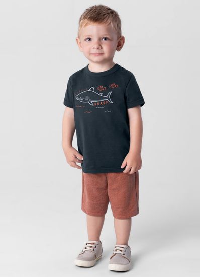 Conjunto infantil menino com camiseta e bermuda Brandili - 1