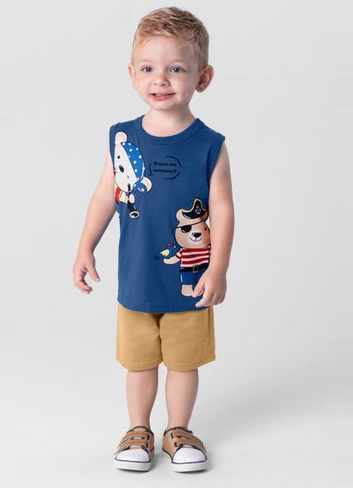 Conjunto infantil menino com regata Brandili - 10