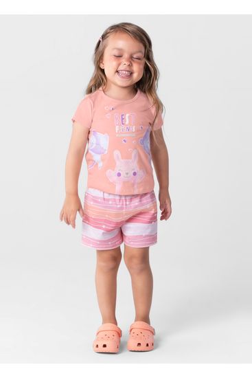 Pijama infantil menina com estampa brilha no escuro Brandili - 10