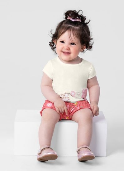 Conjunto Bebe Menina Em Malha Brandili Baby Conjunto bebê menina em malha Brandili Baby - 1