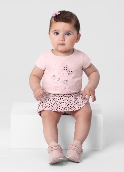 Conjunto bebê menina com shorts saia Brandili Baby - 1