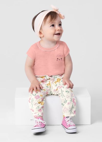 Conjunto bebê menina com Calça clochard Brandili Baby - G