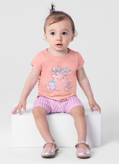 Conjunto bebê menina com bermuda ciclista Brandili Baby - G