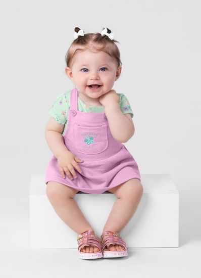 Salopete bebê menina com body Brandili Baby - G