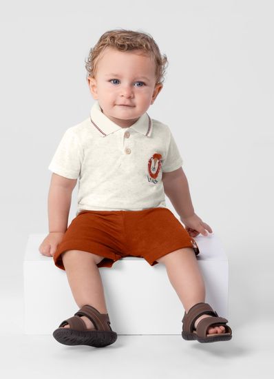 Conjunto bebê menino com polo e bermuda Brandili Baby - 1