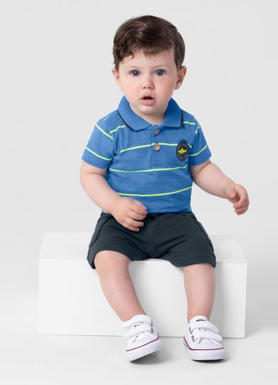 Conjunto bebê menino com polo e bermuda Brandili Baby - P