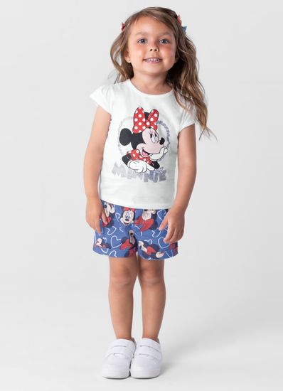 Conjunto Minnie Mouse infantil menina Brandili - 1