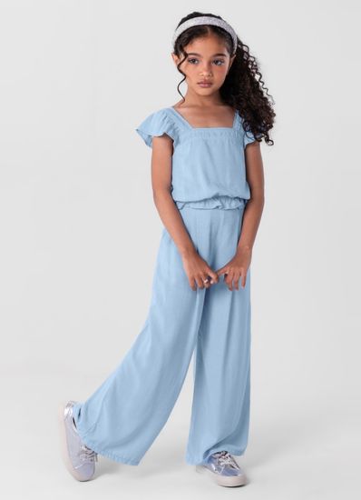 Conjunto infantil menina com cropped e Calça Mundi - 12