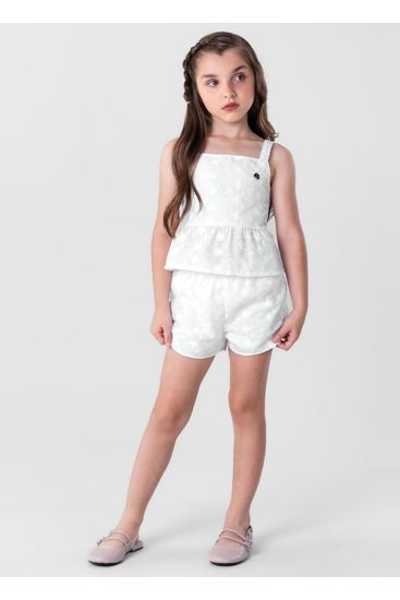Conjunto infantil menina com blusa e shorts Mundi - 10