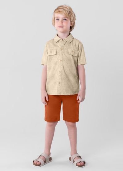 Conjunto infantil menino com camisa e bermuda Mundi - 10