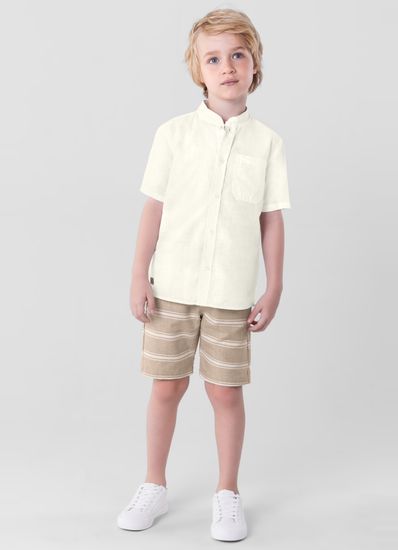 Conjunto infantil menino com camisa e bermuda Mundi - 10