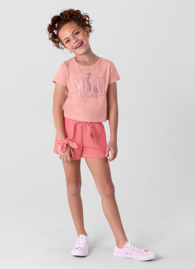 Conjunto infantil menina com blusa cropped Brandili - 10