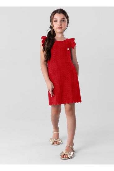 Vestido infantil menina em tricô Mundi - 10