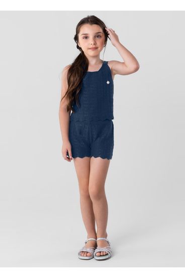 Conjunto infantil menina em tricô Mundi - 10