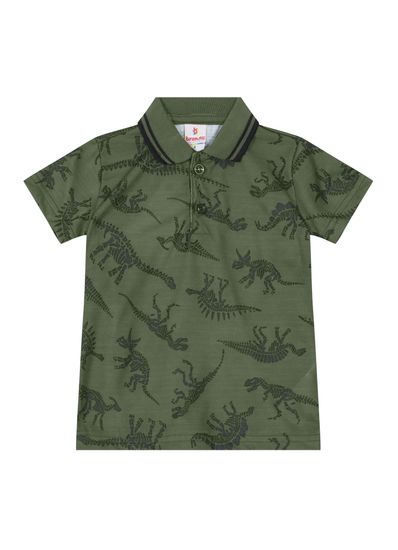 Camisa polo estampada infantil menino em malha Brandili - 10