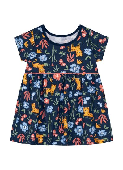 Vestido bebê menina estampado em malha Brandili Baby - 1