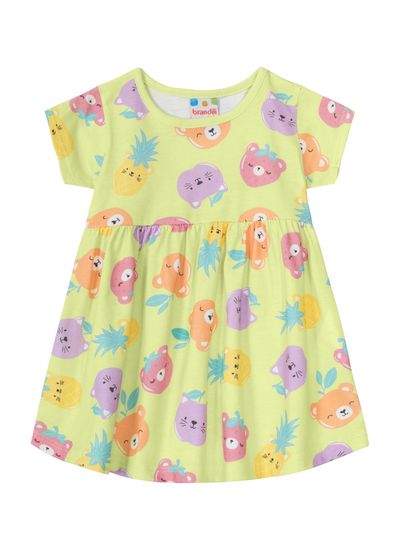 Vestido estampado infantil menina em malha Brandili - 1