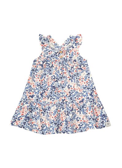 Vestido em cotton infantil menina estampado Mundi - 1