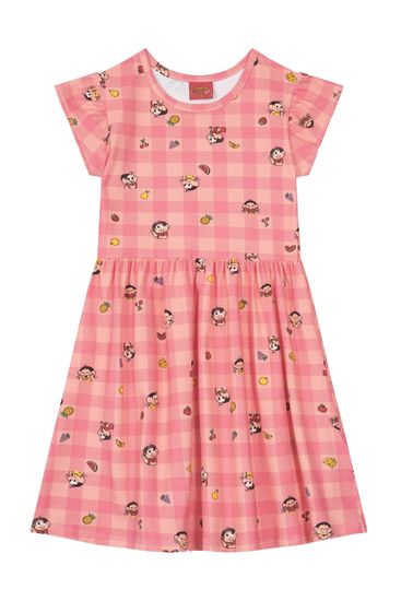 Vestido infantil menina Turma da Mônica em cotton Brandili - 10