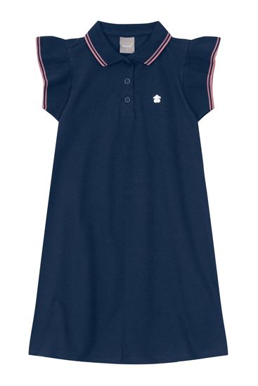 Vestido polo infantil menina em piquet comfort Mundi - 4