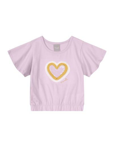 Blusa cropped infantil menina em malha Mundi - 10