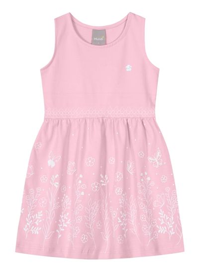 Vestido regata infantil menina em cotton Mundi - 1