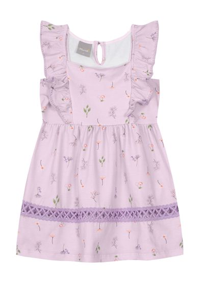 Vestido estampado infantil menina em cotton Mundi - 1