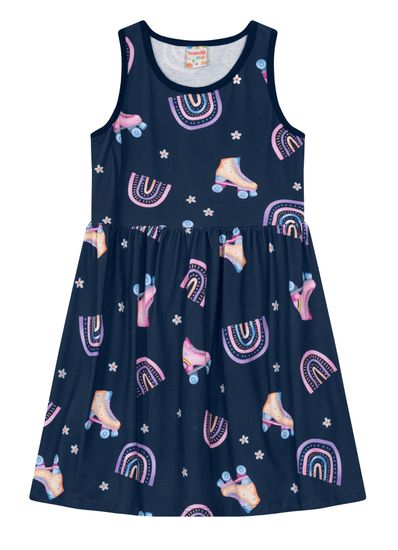 Vestido estampado infantil menina em malha Brandili - 10