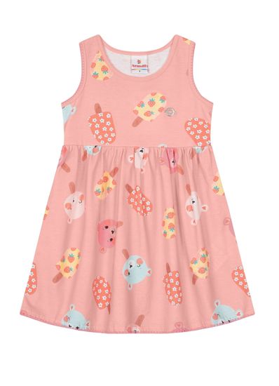 Vestido infantil menina estampado Brandili - 1