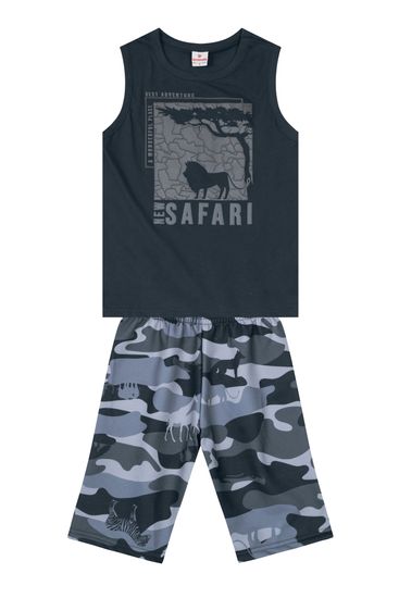 Conjunto infantil menino com regata e bermuda Brandili - 6