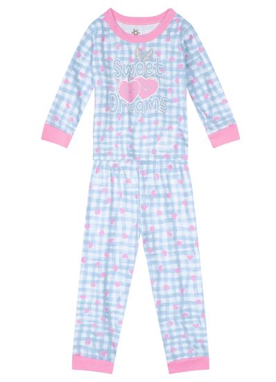 Pijama longo infantil menina com estampa brilha no escuro Brandili - 1