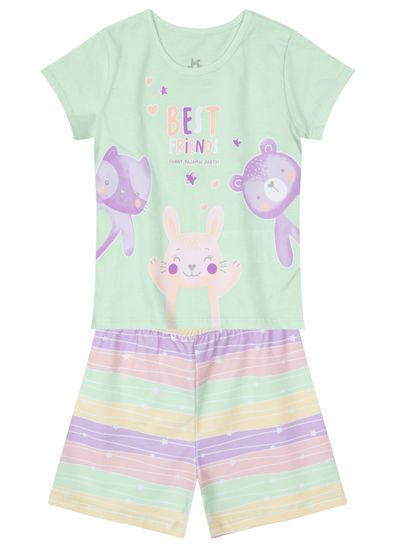 Pijama infantil menina com estampa brilha no escuro Brandili - 2