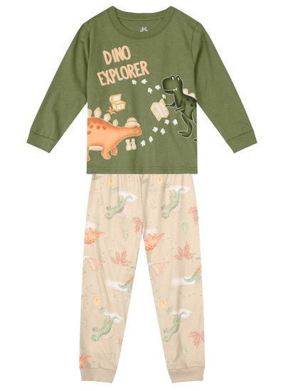 Pijama longo infantil menino com estampa brilha no escuro Brandili - 1