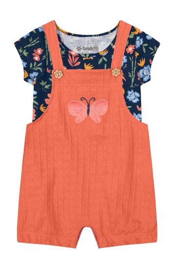 Jardineira bebê menina em cotton Brandili Baby - M