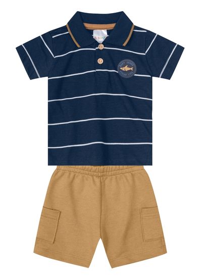 Conjunto bebê menino com polo e bermuda Brandili Baby - G