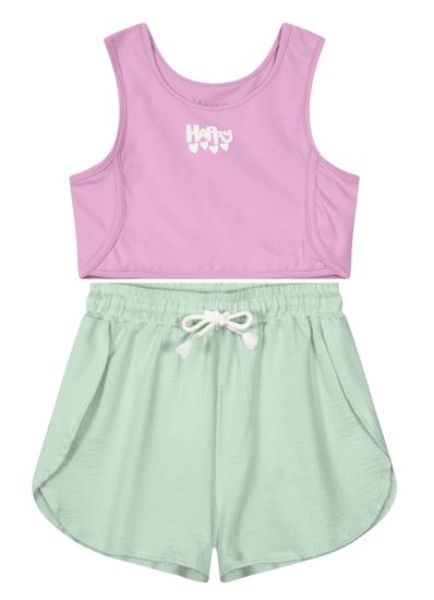 Conjunto infantil menina com cropped Young Class - 10