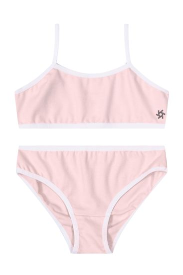 Conjunto top e calcinha infantil menina em cotton Brandili - M