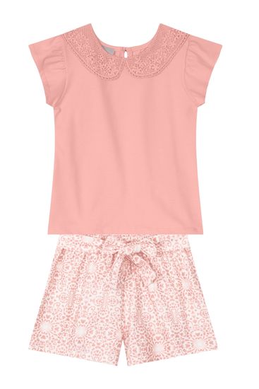 Conjunto infantil menina em cotton Mundi - 8