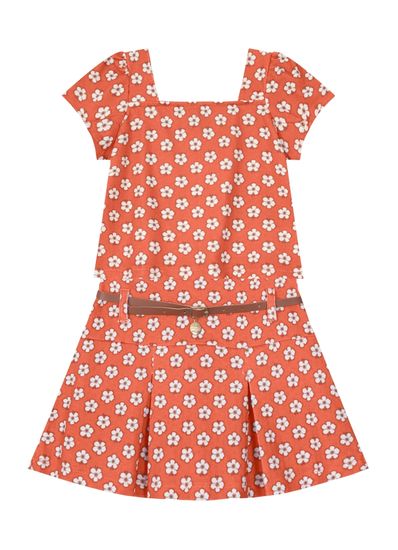 Conjunto infantil menina com cropped e saia shorts Mundi - 10