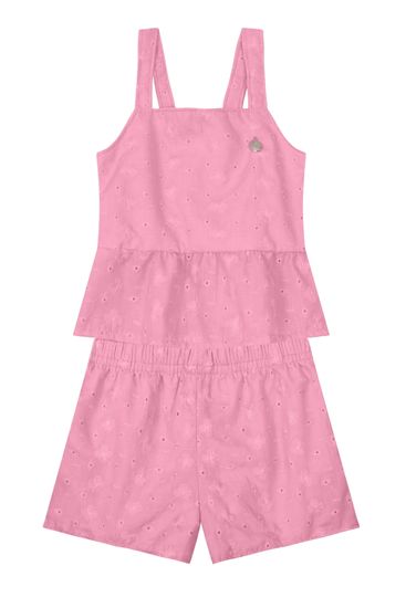 Conjunto infantil menina com blusa e shorts Mundi - 6